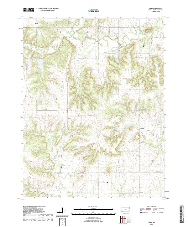 US Topo 7.5-minute map for Xenia KS on Sale