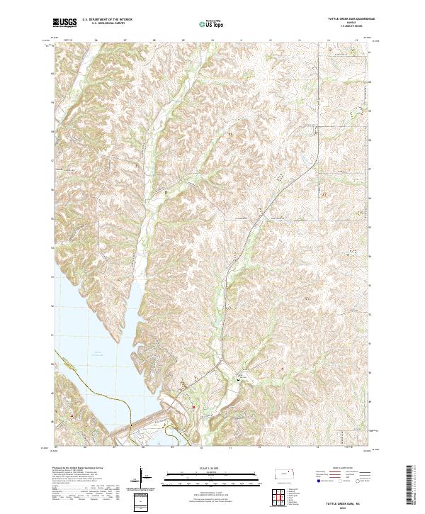 US Topo 7.5-minute map for Tuttle Creek Dam KS Supply