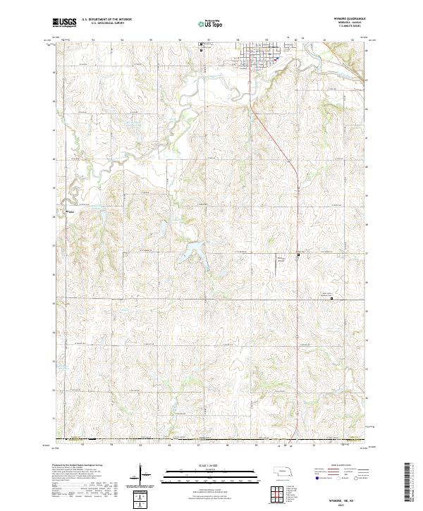 USGS US Topo 7.5-minute map for Wymore NEKS 2021 Cheap