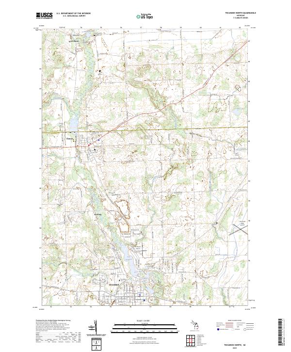 US Topo 7.5-minute map for Tecumseh North MI For Cheap