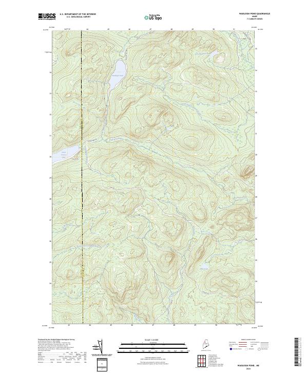 US Topo 7.5-minute map for Wadleigh Pond ME Online now