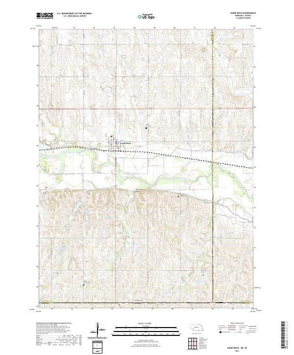 USGS US Topo 7.5-minute map for Guide Rock NEKS 2021 Supply