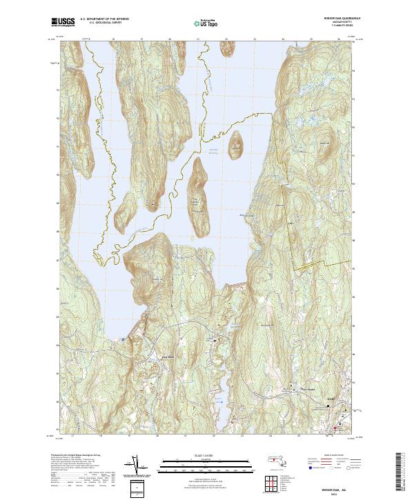 US Topo 7.5-minute map for Winsor Dam MA For Cheap