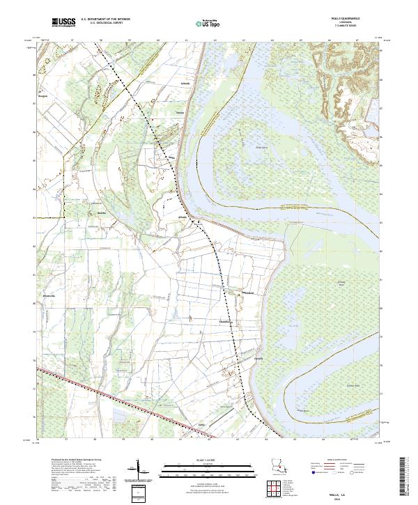 US Topo 7.5-minute map for Walls LA For Cheap