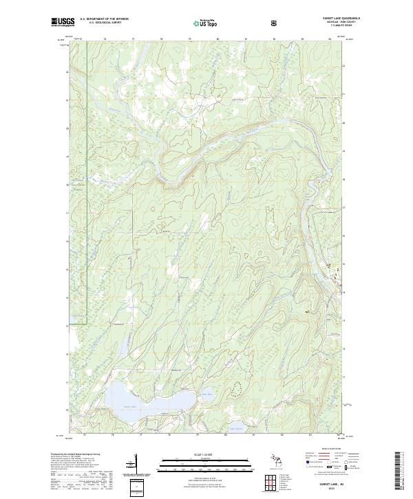 US Topo 7.5-minute map for Sunset Lake MI Cheap