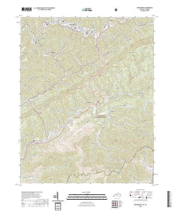 US Topo 7.5-minute map for Whitesburg KYVA Online Hot Sale