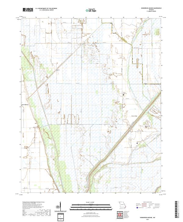 USGS US Topo 7.5-minute map for Henderson Mound MO 2021 Fashion