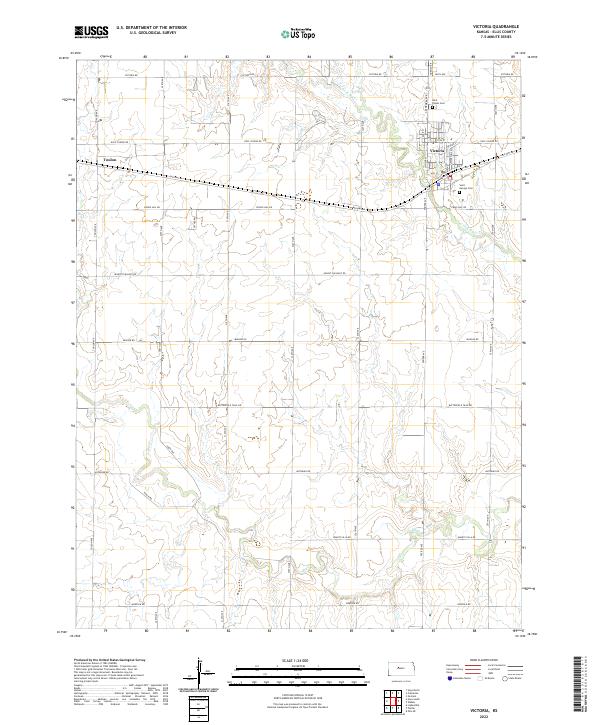 US Topo 7.5-minute map for Victoria KS on Sale