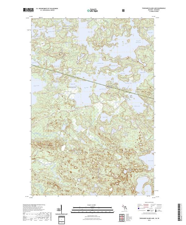 US Topo 7.5-minute map for Thousand Island Lake MIWI Cheap