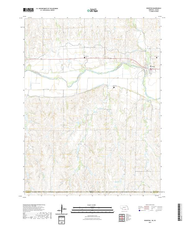 USGS US Topo 7.5-minute map for Riverton NEKS 2021 Cheap