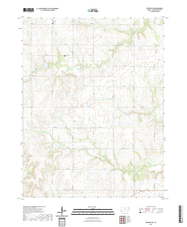 US Topo 7.5-minute map for Toronto NE KS For Discount