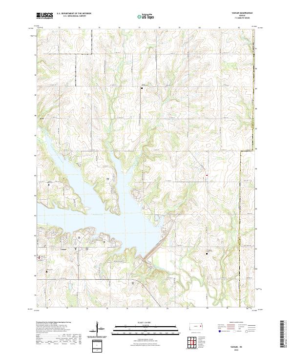 US Topo 7.5-minute map for Vassar KS Fashion