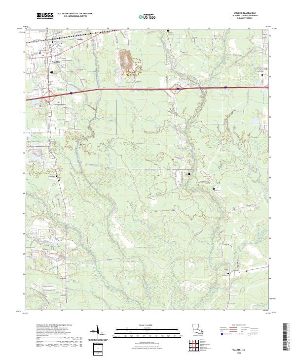 US Topo 7.5-minute map for Walker LA Fashion