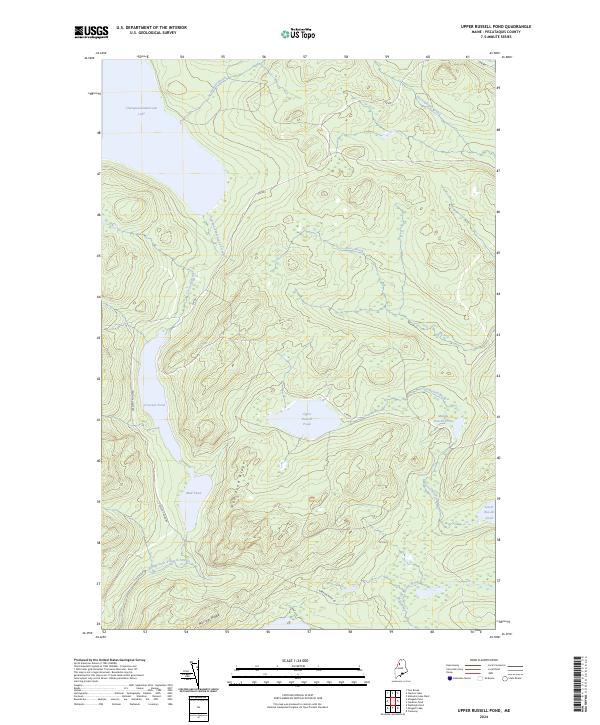 US Topo 7.5-minute map for Upper Russell Pond ME Online