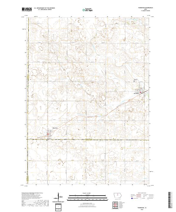 US Topo 7.5-minute map for Thornton IA Cheap