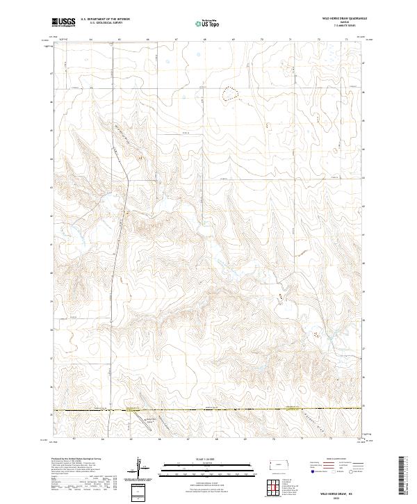 US Topo 7.5-minute map for Wild Horse Draw KS Online