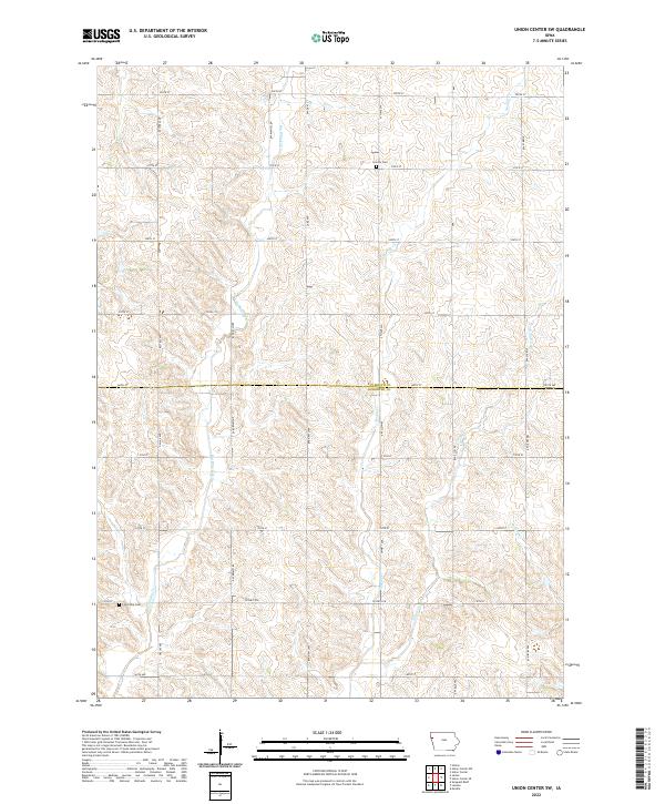 US Topo 7.5-minute map for Union Center SW IA Online Hot Sale