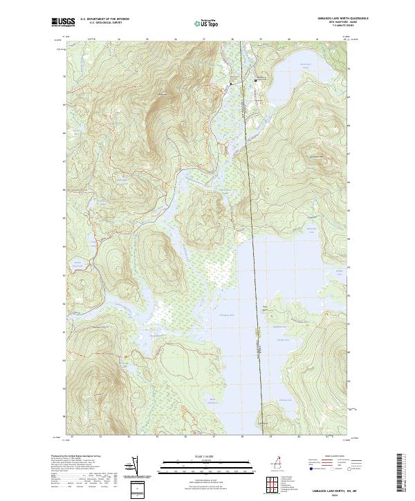 US Topo 7.5-minute map for Umbagog Lake North NHME Sale