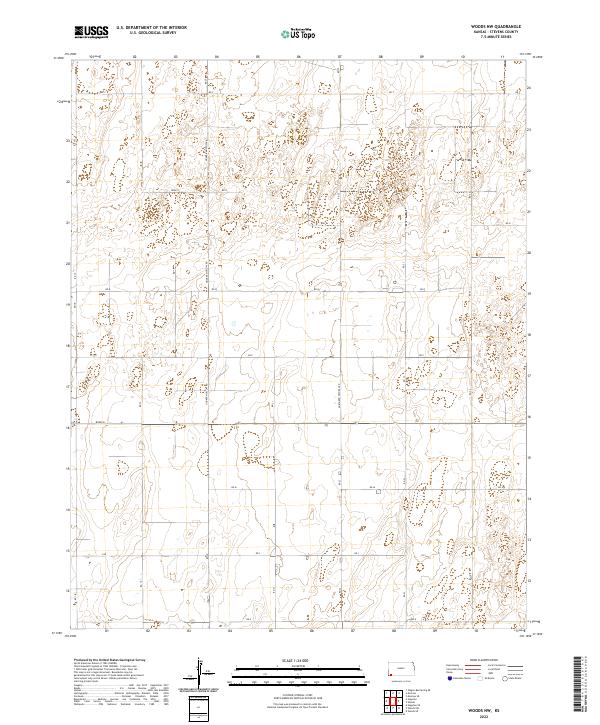 US Topo 7.5-minute map for Woods NW KS Online