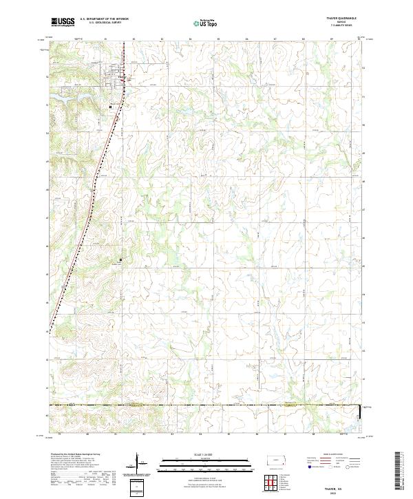 US Topo 7.5-minute map for Thayer KS For Sale