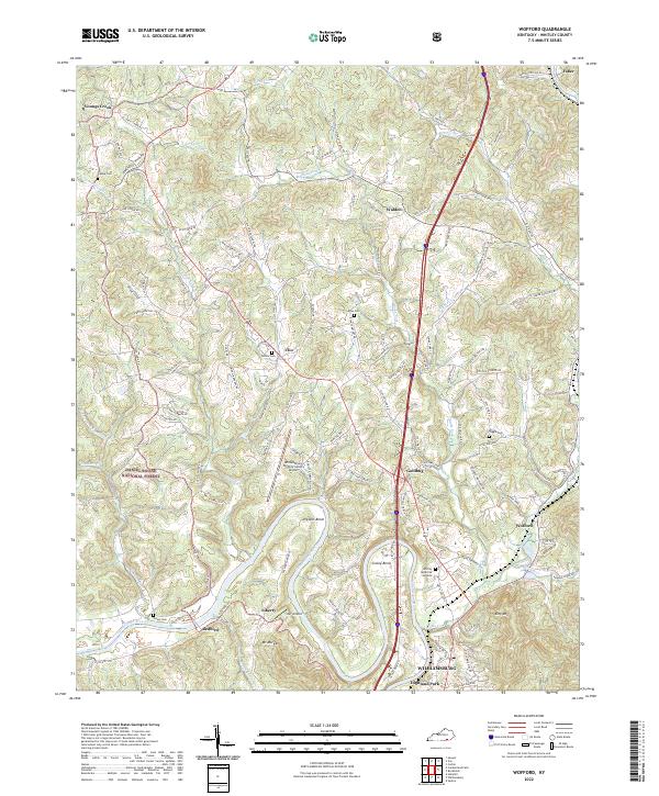 US Topo 7.5-minute map for Wofford KY Sale