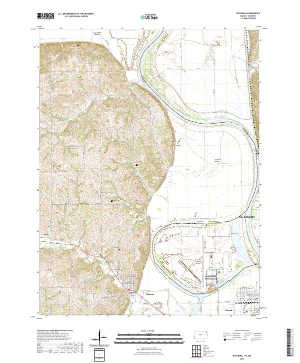 US Topo 7.5-minute map for Wathena KSMO Hot on Sale