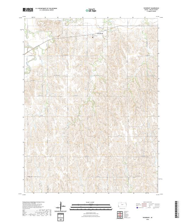 US Topo 7.5-minute map for Woodruff KS For Discount