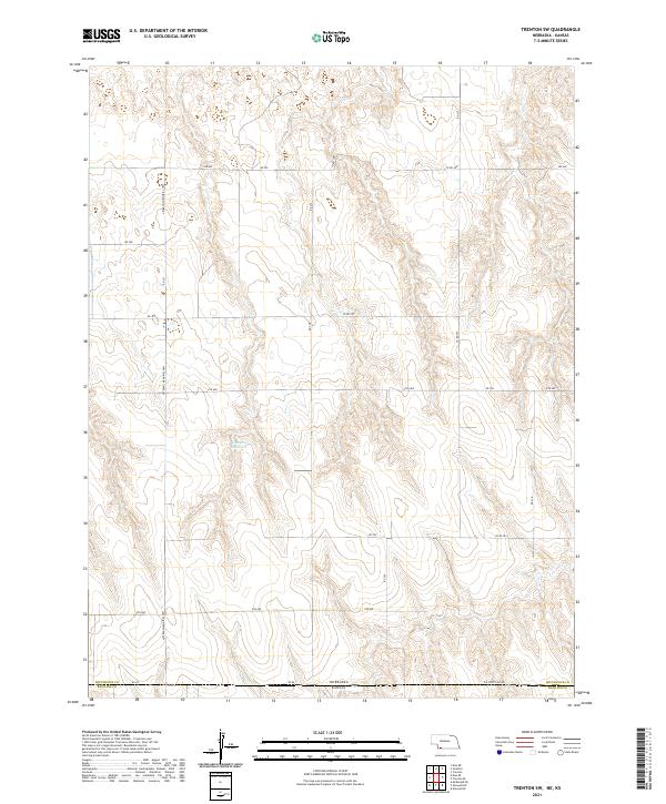 USGS US Topo 7.5-minute map for Trenton SW NEKS 2021 Hot on Sale