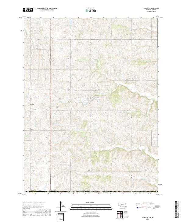 USGS US Topo 7.5-minute map for Liberty SE NEKS 2021 Supply