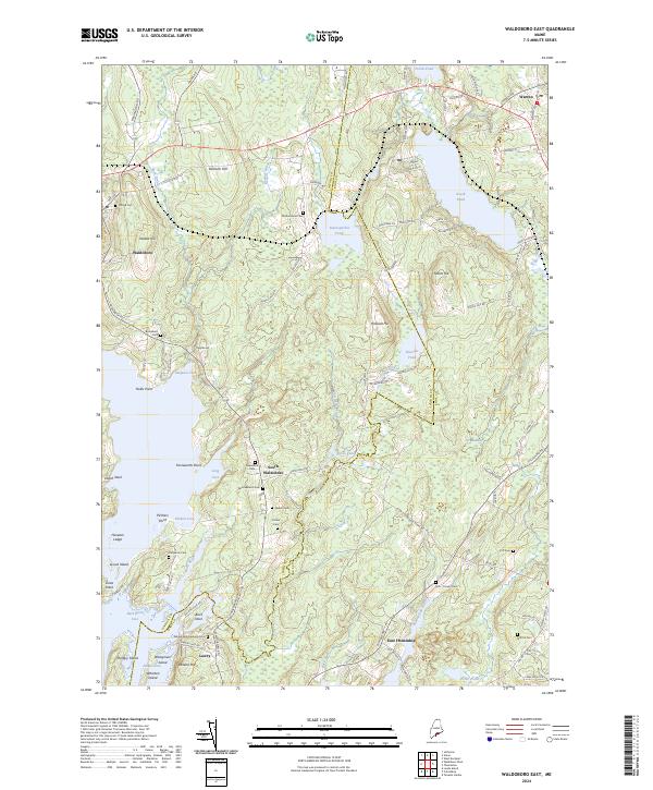 US Topo 7.5-minute map for Waldoboro East ME Fashion