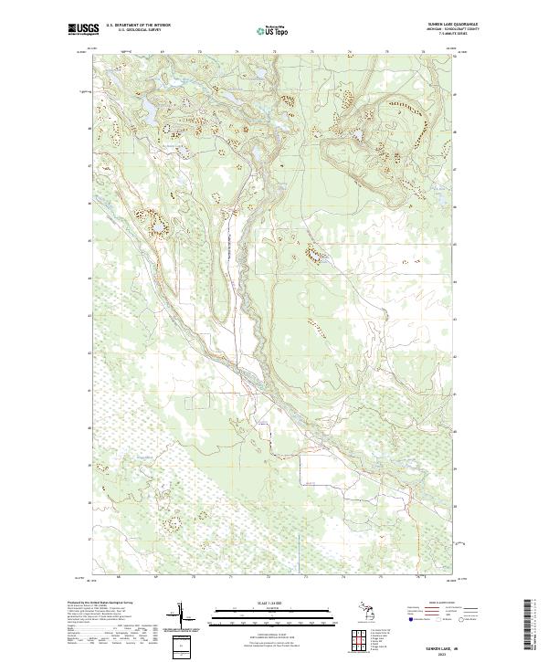 US Topo 7.5-minute map for Sunken Lake MI Online