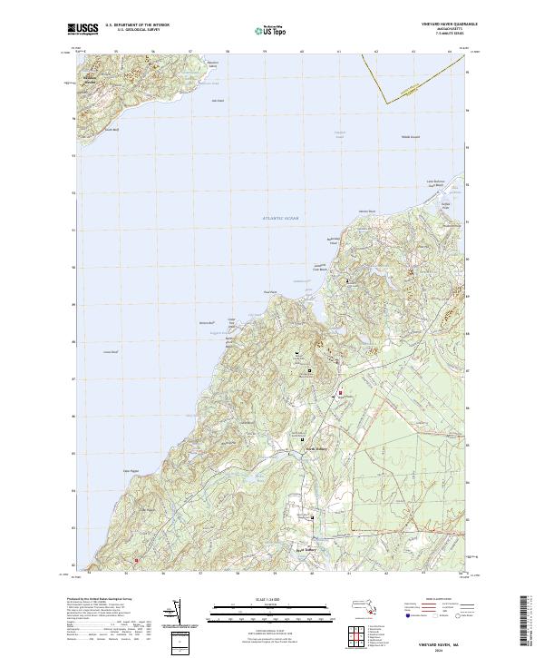 US Topo 7.5-minute map for Vineyard Haven MA For Cheap