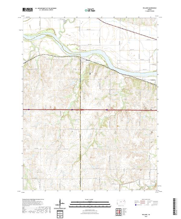 US Topo 7.5-minute map for Willard KS For Sale