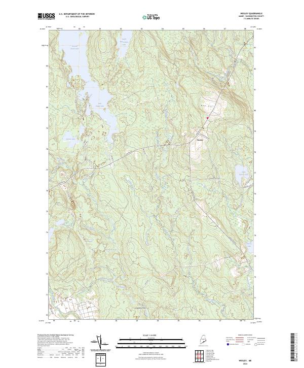 US Topo 7.5-minute map for Wesley ME Online Hot Sale