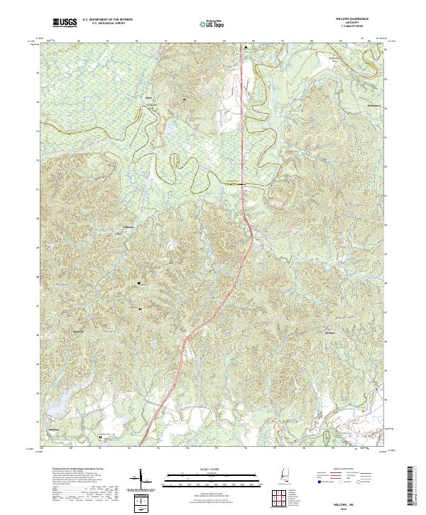 US Topo 7.5-minute map for Willows MS Cheap