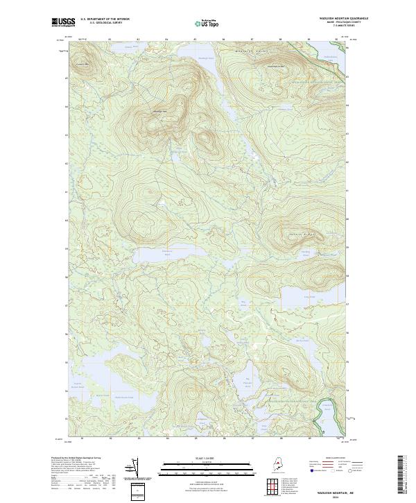 US Topo 7.5-minute map for Wadleigh Mountain ME For Cheap