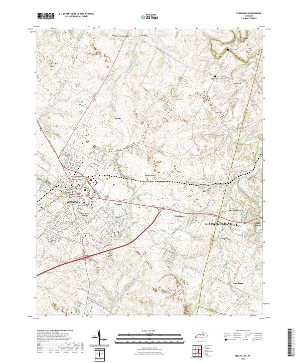 US Topo 7.5-minute map for Versailles KY Cheap