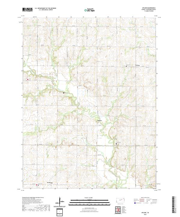 US Topo 7.5-minute map for Upland KS Discount