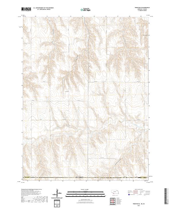 USGS US Topo 7.5-minute map for Trenton SE NEKS 2021 Cheap