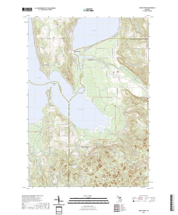 US Topo 7.5-minute map for Torch River MI Sale