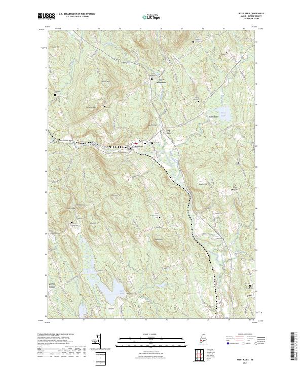 US Topo 7.5-minute map for West Paris ME Sale