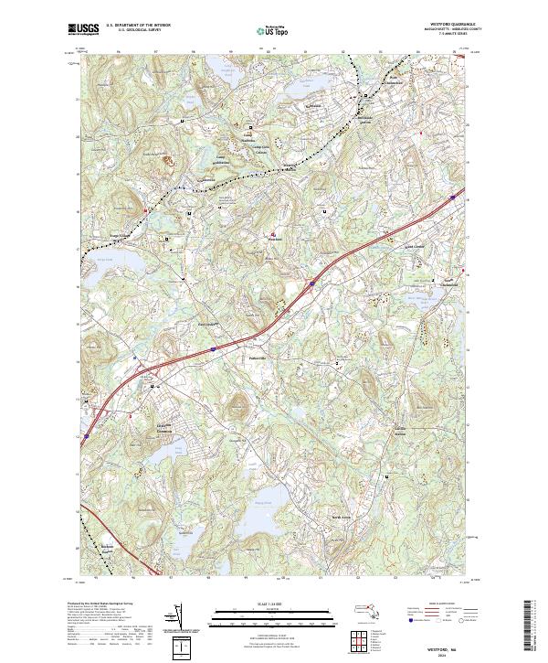 US Topo 7.5-minute map for Westford MA Online now