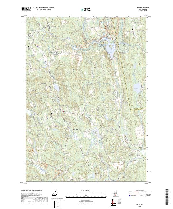 US Topo 7.5-minute map for Weare NH Online Sale