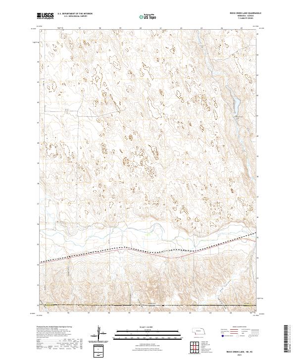 USGS US Topo 7.5-minute map for Rock Creek Lake NEKS 2021 on Sale