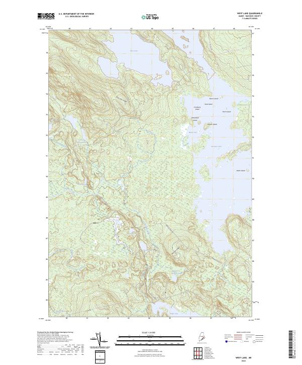 US Topo 7.5-minute map for West Lake ME Online now