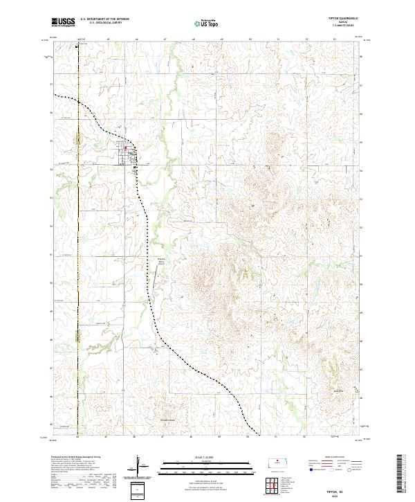 US Topo 7.5-minute map for Tipton KS Fashion