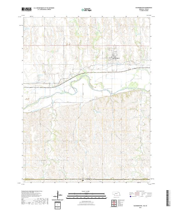 USGS US Topo 7.5-minute map for Bloomington NEKS 2021 Online Hot Sale