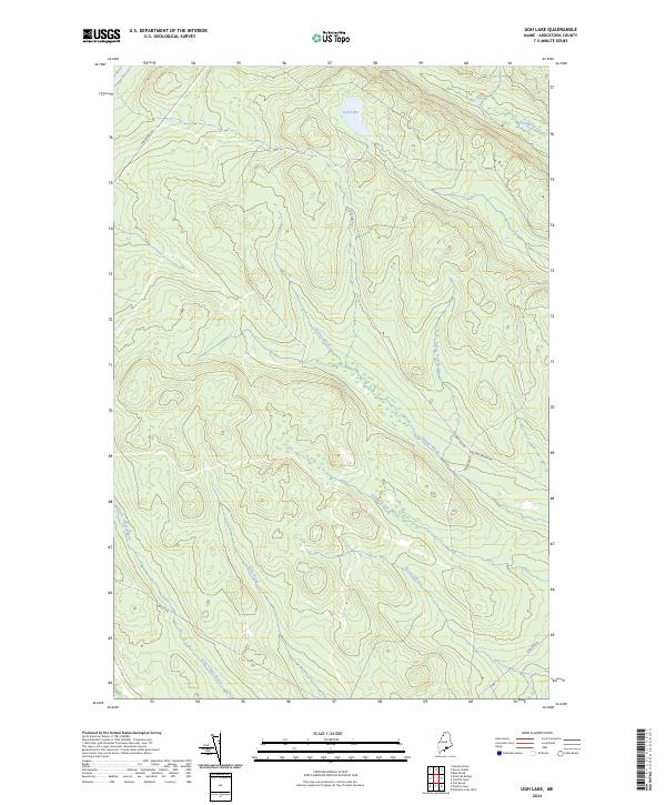 US Topo 7.5-minute map for Ugh Lake ME Supply