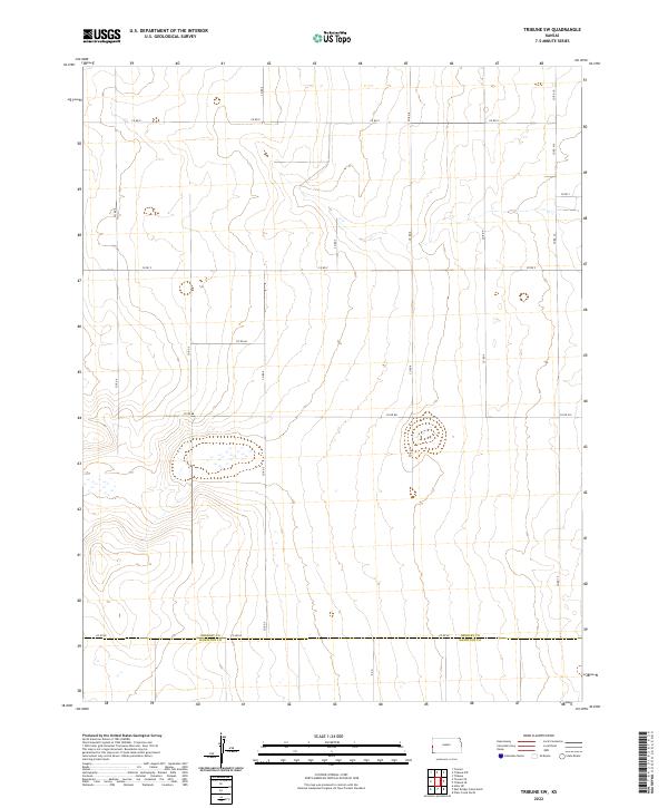 US Topo 7.5-minute map for Tribune SW KS Sale