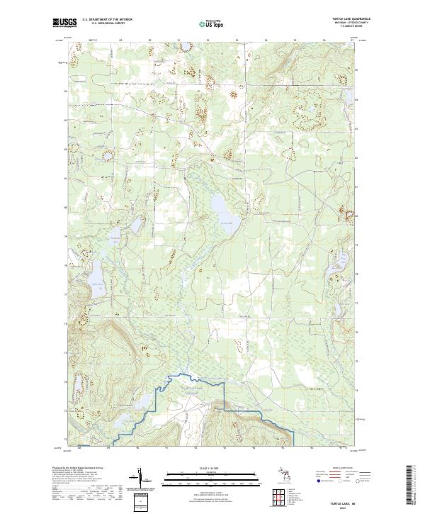 US Topo 7.5-minute map for Turtle Lake MI on Sale